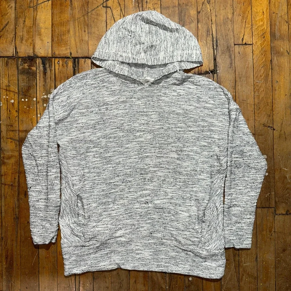 Banana Republic Hoodie Men's Small Gray Marled Knit Long Sleeve Casual Pullover